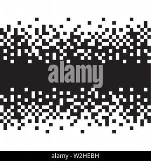 Pixel Black and White Seamless Pattern. Pixel abstract mosaic background, Vector illustration for website, card, poster. Stock Vector