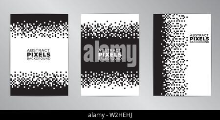 Pixel cover design background set A4 format. Stock Vector