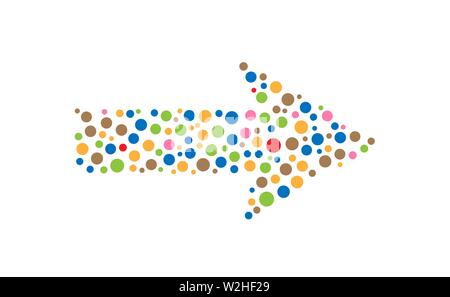 Colored Dotted Arrow icon. Direction cursor click element Vector illustration Stock Vector