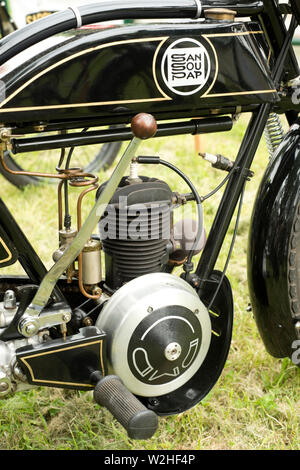 Historic San Sou Pap Sport Motorcycle, dated 1928 , 175 cc. Stock Photo