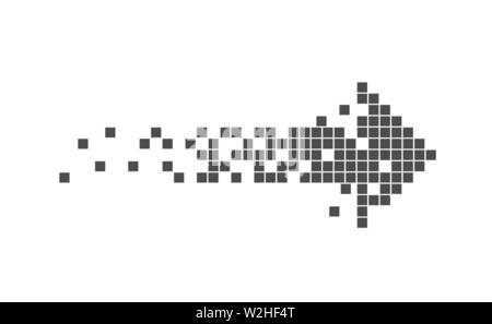 Pixel Arrow sign. Halftone style, Vector illustration Stock Vector