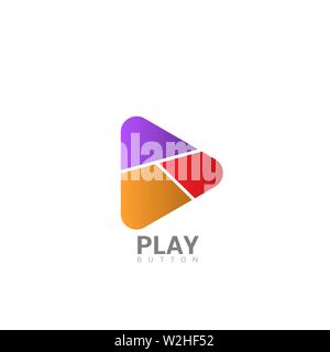 Play button. Abstract colored triangle sign Vector Stock Vector