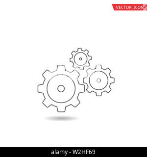 Outline Gears icon. Technology symbol, communication concept Vector Stock Vector