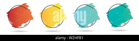 Set grunge paint texture design acrylic over frame. Perfect design for headline, logo, poster and banner. Vector Stock Vector