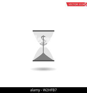 Time is money. Hourglass with dollar sign, sandglass isolated Vector illustration Stock Vector