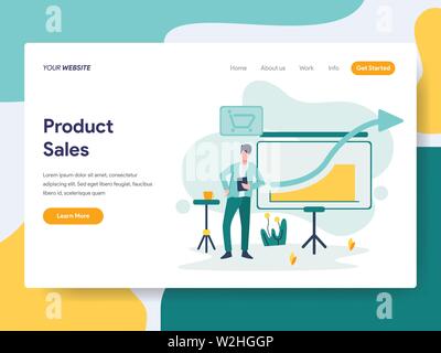 Landing page template of Product Sales Illustration Concept. Modern flat design concept of web page design for website and mobile website.Vector illus Stock Vector