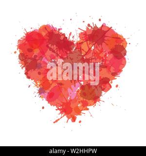 Heart made with color stain. Love grunge vector illustration. Stock Vector