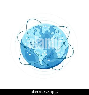 Global network connection. Digital world, technology vector illustration Stock Vector
