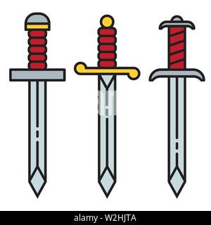 Sword Icon Symbol Set - Vector Stock Vector