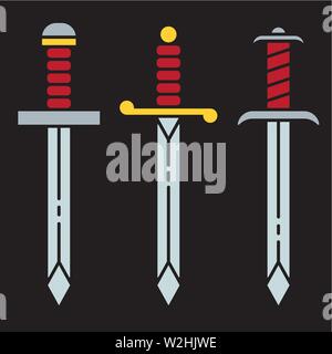 Sword Icon Symbol Set - Vector Stock Vector
