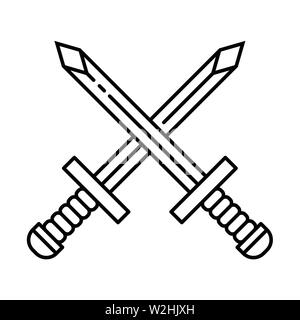 Crossed Sword Icon Symbol - Vector Stock Vector