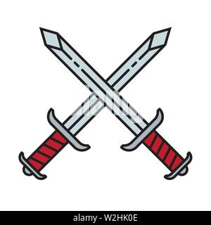 Crossed Sword Icon Symbol - Vector Stock Vector