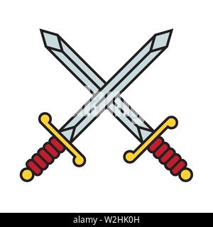 Crossed Sword Icon Symbol - Vector Stock Vector