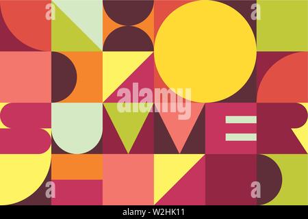 Summer trendy geometric background - Vector Stock Vector