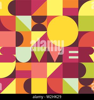 Summer trendy geometric background - Vector Stock Vector