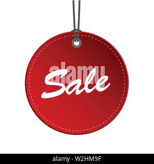 red round sale hanging label tag vector illustration EPS10 Stock Vector