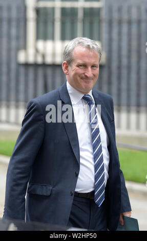 London, UK. 9th July 2019. Ministers leave the weekly cabinet meeting at No 10. Damian Hinds (Secretary of State for Education) Stock Photo