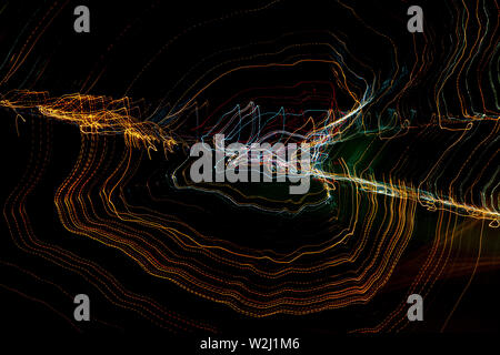 electiric shock background on black light lines Stock Photo