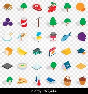 Calendar icons set, isometric style Stock Vector