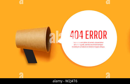 404 error page template mouthpiece with slogan for website Stock Photo