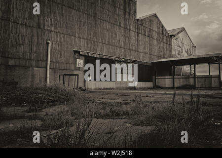 Abandoned warehouse Belfast city,Northern Ireland Stock Photo