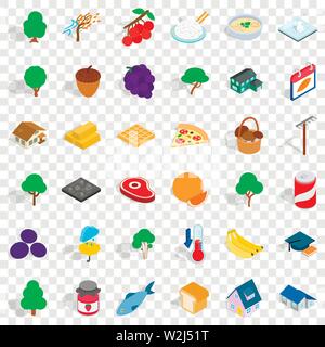 Umbrella icons set, isometric style Stock Vector