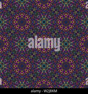 Abstract kaleidoscope mosaic ethno pattern background art - seamless bohemian spiritual geometrical colorful oriental vector wallpaper design Stock Vector