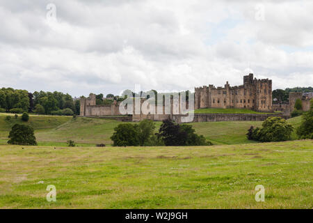 A scenic view of Alnwick Castle,Northumberland,England,UK Stock Photo