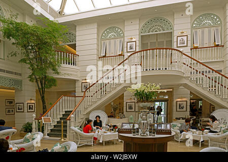 bangkok, thailand - february 02, 2019:  afternoon tea in the authors lounge of the mandarin oriental hotel Stock Photo