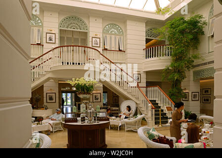 bangkok, thailand - february 02, 2019:  afternoon tea in the authors lounge of the mandarin oriental hotel Stock Photo