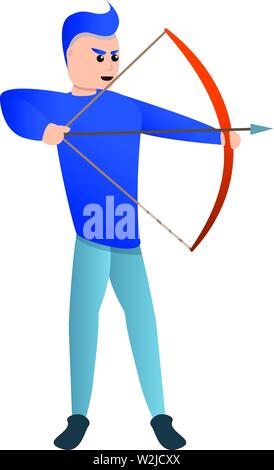 Sport arch shooting icon. Cartoon of sport arch shooting vector icon for web design isolated on white background Stock Vector