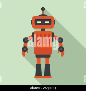 Mechanic robot icon. Flat illustration of mechanic robot vector icon for web design Stock Vector