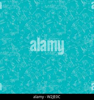 Transparent scribble texture in shabby chic style. Seamless vector pattern on caribbean blue background . Perfect for packaging, wellness, beauty, spa Stock Vector