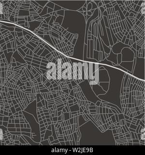 Vector abstract city map in black and white Stock Vector