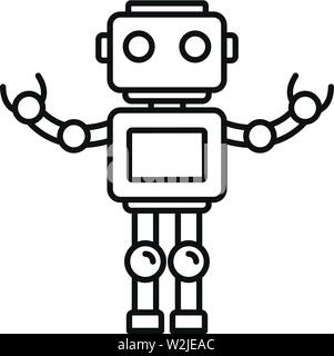 Bot robot icon. Outline bot robot vector icon for web design isolated on white background Stock Vector