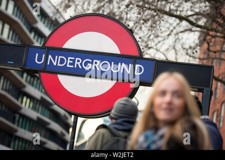 London Underground sign at Chancery Lane station, London Stock Photo