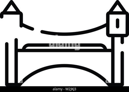 City bridge icon, outline style Stock Vector