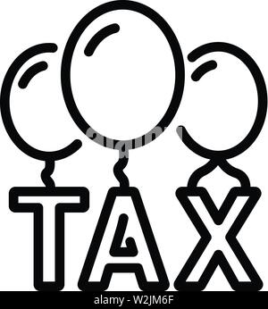 Tax balloon form icon, outline style Stock Vector