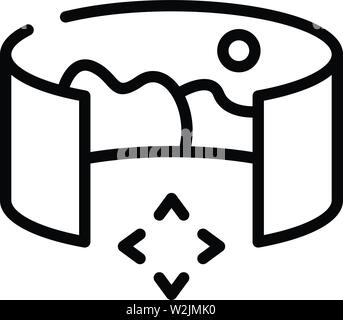 Augmented reality icon, outline style Stock Vector