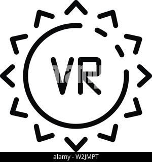 Vr solar sun icon, outline style Stock Vector
