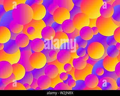 Seamless pattern with bright circles and colorfull gradient. Trendy background. Vector illustration Stock Vector