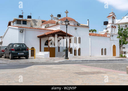 Crete, Greece. June 2019.  The Church of  Afendis Christos close to the small harbour in Ierapetra, southern Crete. Stock Photo