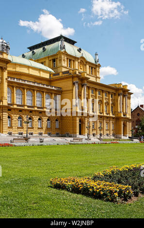 Croatian National Theatre; HNK Zagreb; neo-Baroque performing arts building; 1895; ornate architecture; old, Marshall Tito Square; Zagreb; Croatia; Eu Stock Photo