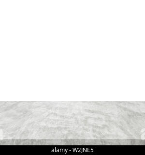 Empty cement table on isolated white background with copy space and display montage for product. Stock Photo