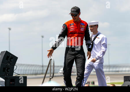 Joliet, IL, United States - June 29, 2019: Joey Logano making an entrance before NASCAR XFinity Series Camping World 300 race. Stock Photo