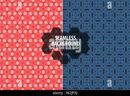 Set of seamless patterns. Abstract geometric background vector Stock Vector