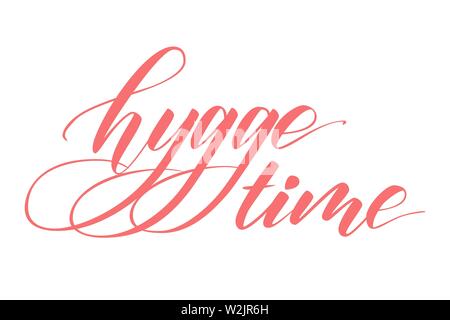 Hygge time calligraphy Stock Vector