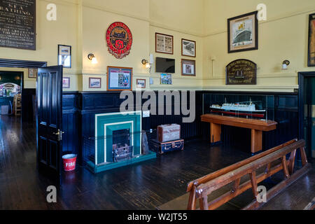 The waiting room at Port Erin train station on the heritage Isle of Man railways Stock Photo