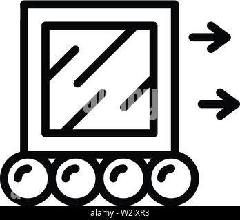 Moving a cube icon, outline style Stock Vector