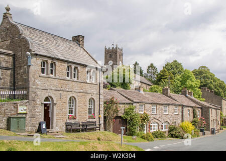 The attractive village of Muker, Swaledale, Yorkshire Dales National Park, North Yorkshire, England Stock Photo